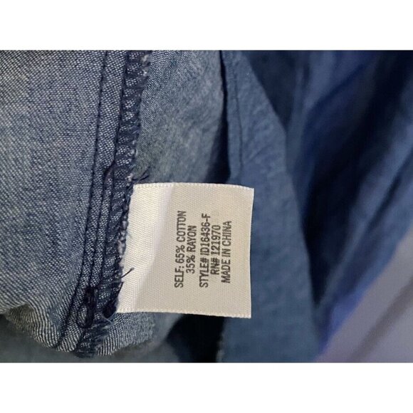 Francescas Dress Blue Rain Blue Chambray Embroidered Tunic Dress Size Medium - Picture 8 of 9